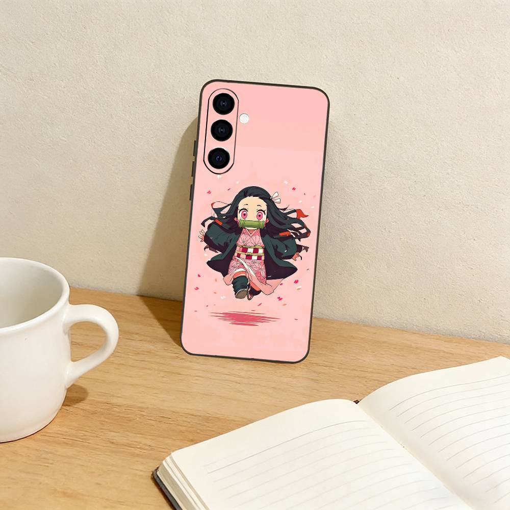 De-mon Nezuko-Kamado Slay-er Phone Case For Samsung Galaxy A73,A72,A71,A70,A53,A52,A51,Others Soft Black Cover