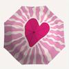 1pc Heart Print Folding Umbrella , 8 Ribs Casual Durable Lightweight Portable Travelling Umbrella For Men & Women yy250728095
