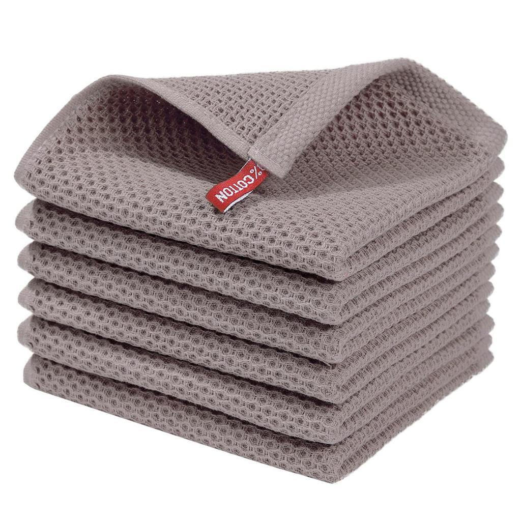 1pcs Pure Cotton Honeycomb Kitchen Square Towel Set Easy To Clean with Hook Waffle Square Towel