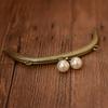 8.5CM~20.5cm Purse Frames Metal Kiss Clasp Handle Bag Bronze Metal Kiss Clasp Lock Frame Pearl Head Knurling Semicircle KZ151324