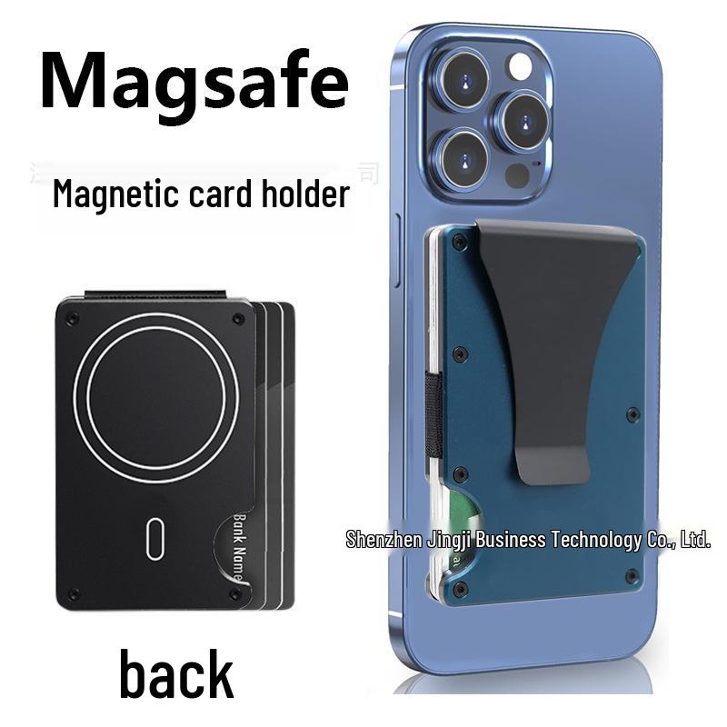 Apple MagSafe Compatible RFID Anti-Theft Metal Wallet with Strong Magnetic Card Holder