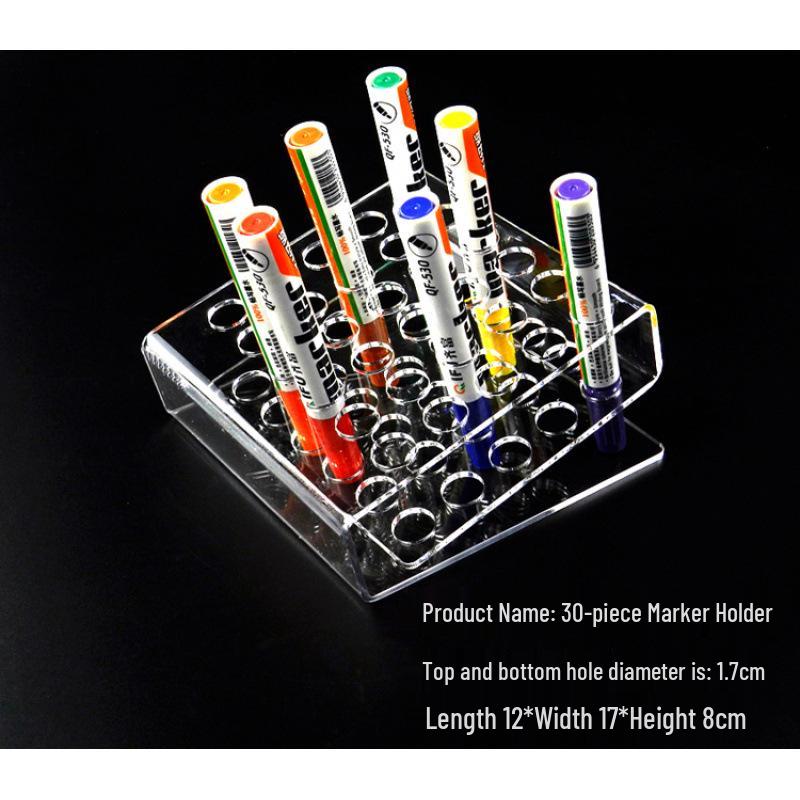 Transparent Acrylic Pen and Pencil Holder Display Rack for Stationery, Eyebrow Pencils, and Children's Hairpins.
