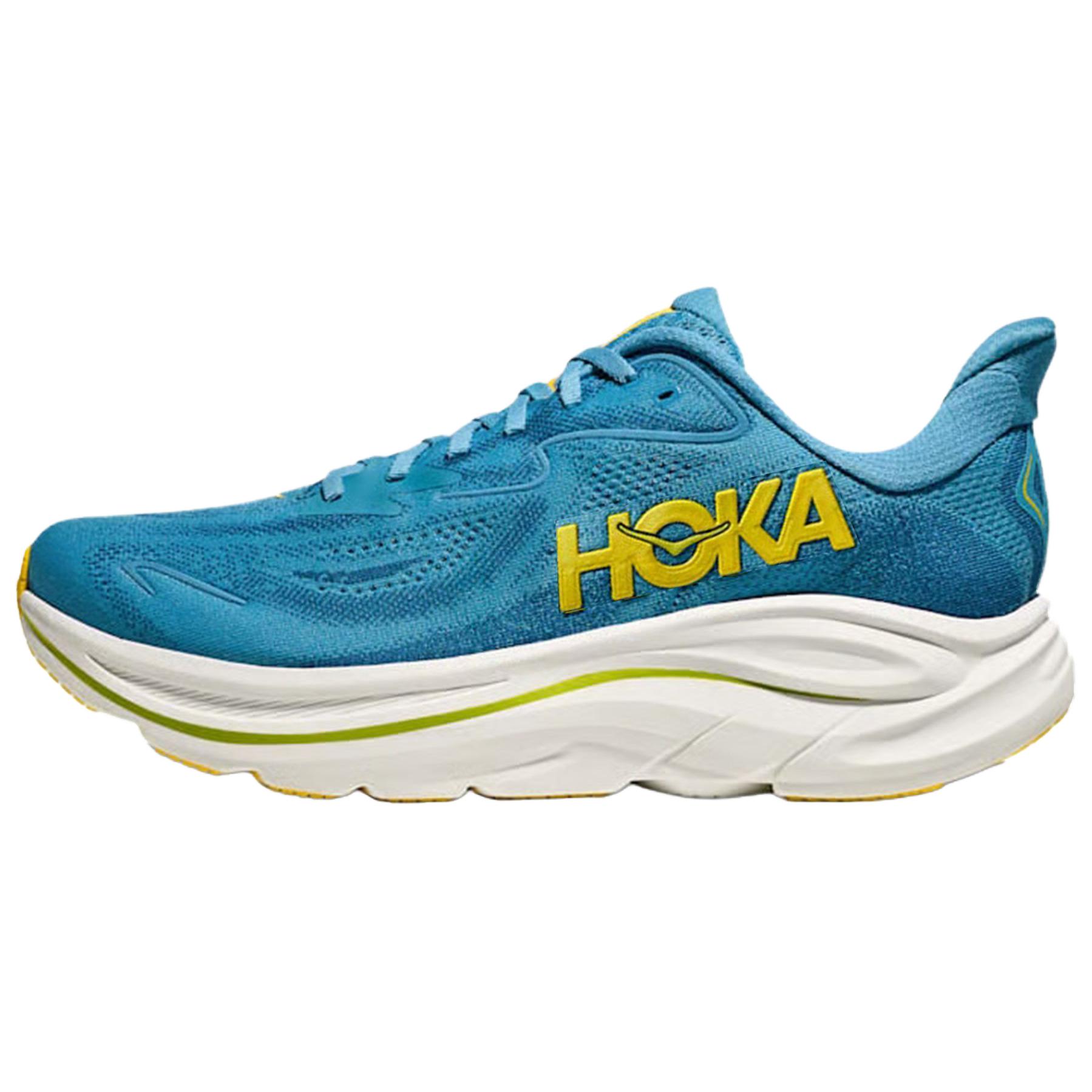 

HOKA One One Clifton 10 Удобные Мягкие Повседневные Кроссовки для Бега Мужские кроссовки Сине-Желтые 1162030-ALF 40