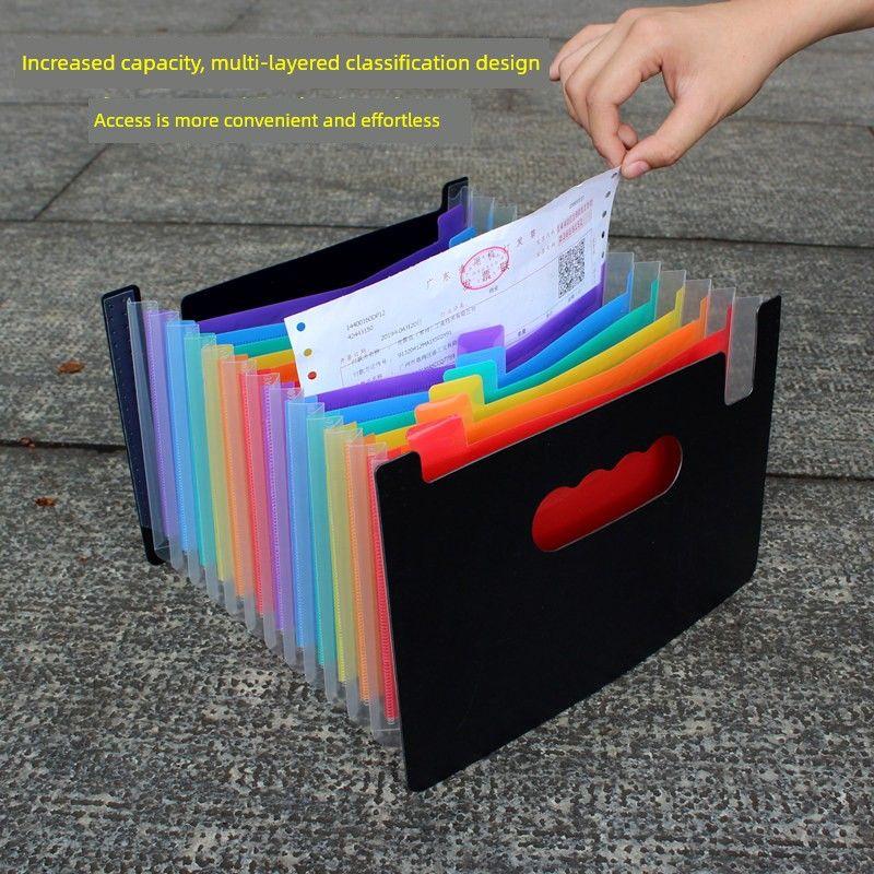 A5 Folder Large Capacity Expanding File Financial Invoice Folder Ticket Clips Folder Multi-Layer Classification Document Storage Box