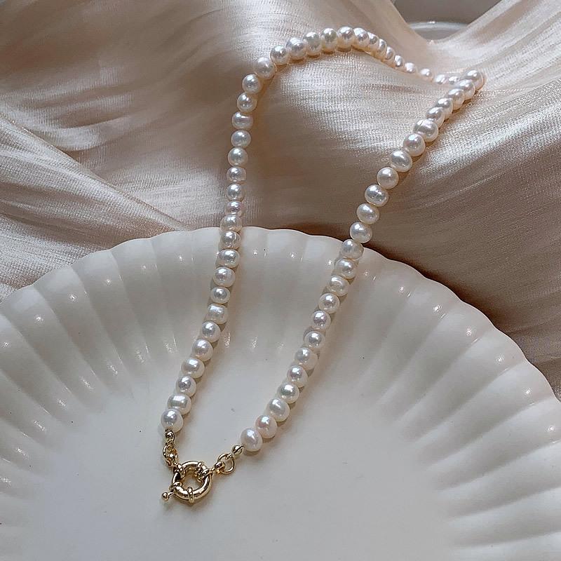 High Quality Natural Freshwater Pearl 14K Gold Filled Female Beads Chain Necklace Promotion Gifts For Girlfriend