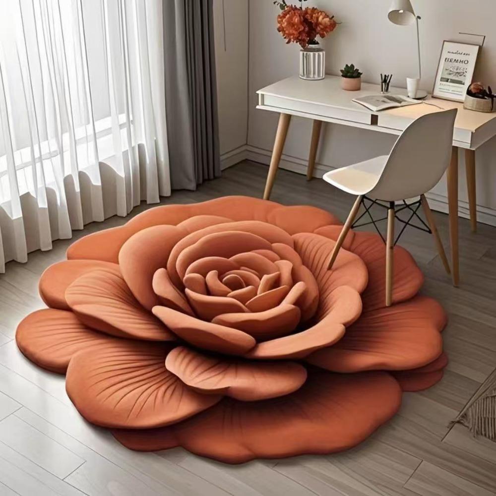 Special-shaped Flower Carpet Non-slip Bathroom Floor Mat Blanket  for Living Room Tea Table Bedside