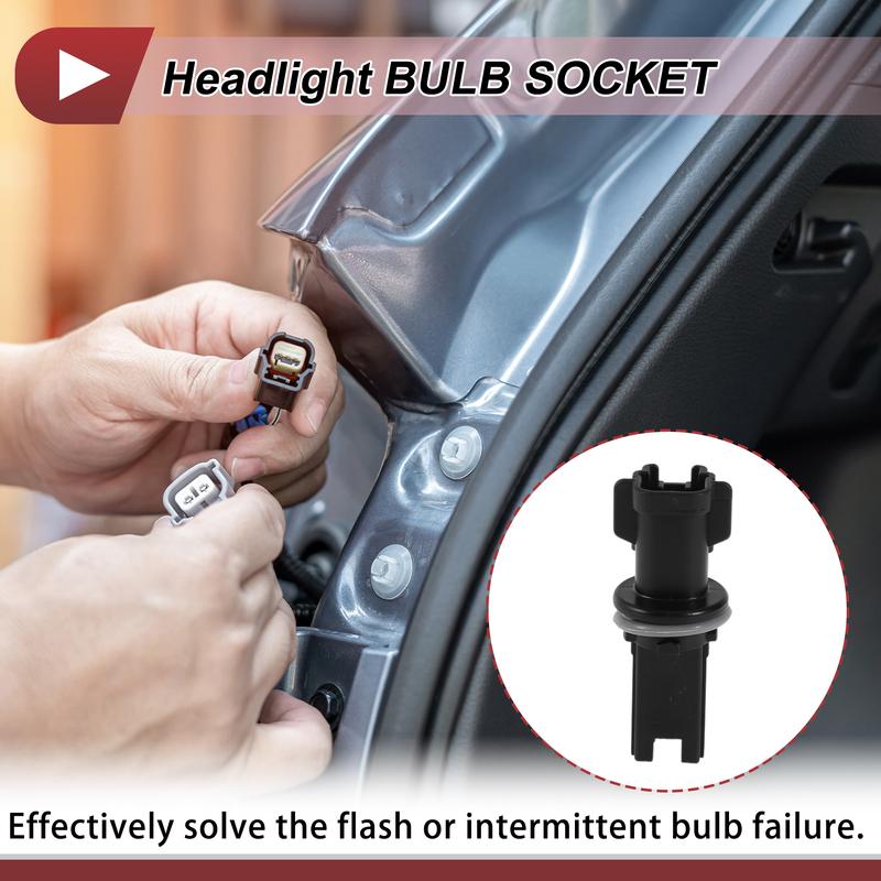 X Autohaux 1 Pc Headlight Light Socket for Nissan Altima 09-16 No.262409M400/26240-9M400 Lamp Bulb Connector 2 Pin