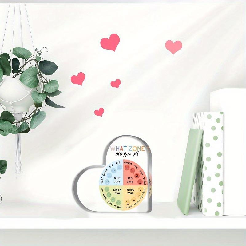 Feelings Wheel Heart Sign - Mental Health Gift for Counselors & Students