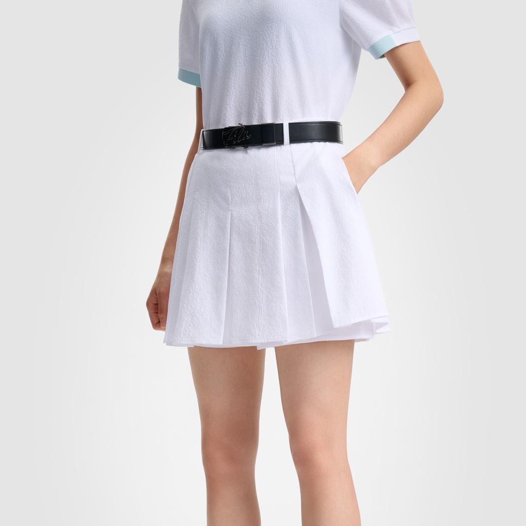 Fila Golf Series Fresh Simple Solid Color Comfortable Casual Skirt Women Skirts A11W635313FWT