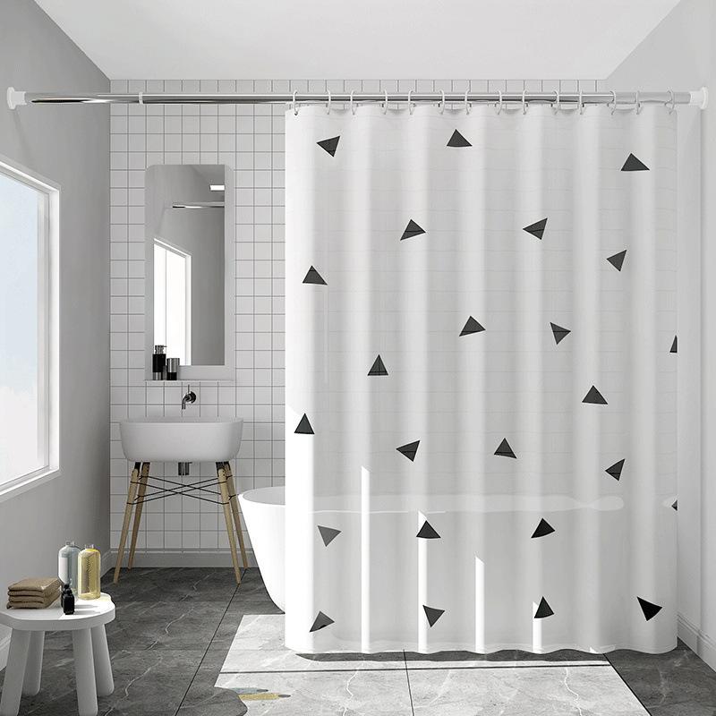 Bathroom Thickened Curtain Cloth MildewProof Waterproof Shower Curtain Set Free Punching Bathroom Partition Curtain Door Curtain Window