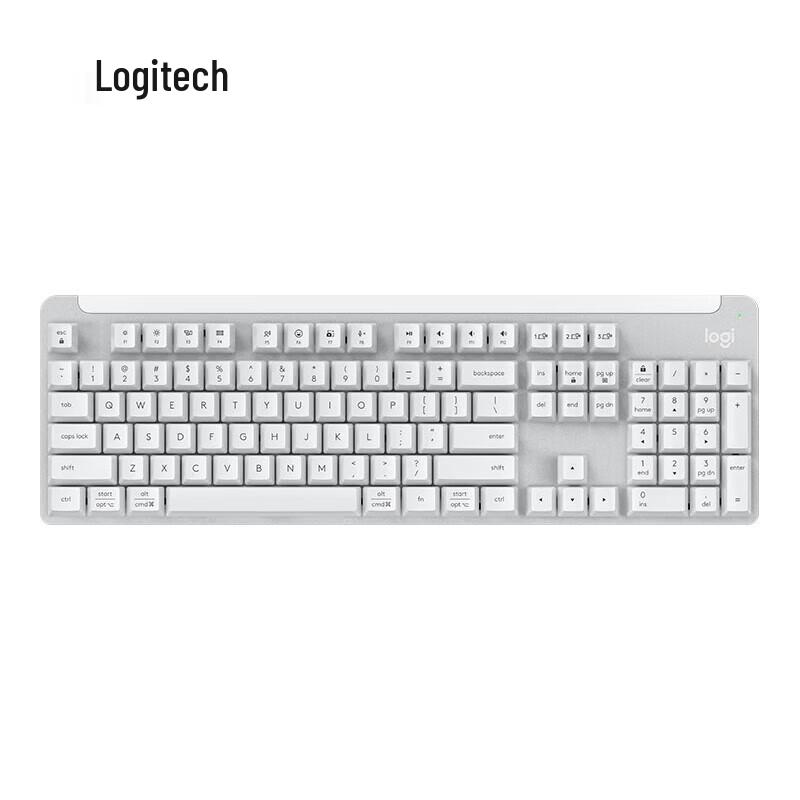 Logitech K865 Wireless Dual-Mode Red Switch Mechanical Keyboard, Pearl White