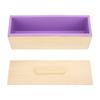 Soap Loaf Mold Flexible Purple Silicone DIY Hand Made Soap Toast Wooden Box Mould Kit With Lid