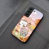 Fun Cartoon Peach Mochi Cat Phone Case Glass For Samsung Galaxy S23 S24 S21 S25 S22 S20 Ultra Fe Plus A55 A15 A14 Coque