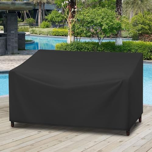 Cover for Garden Bench 2 Seater Protective Cover Garden Furniture Waterproof Oxford Fabric for Garden Bench, Garden Sofa (134x66x63  /89cm)