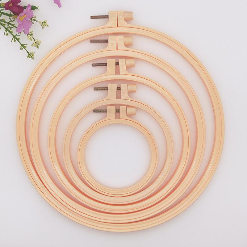 Colored Stretch Plastic Embroidery Hoop Set (7-28CM) for Cross Stitch & Punch Needle