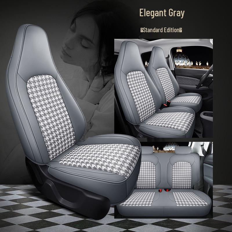 Leapmotor T03 Hahnentritt Autositzbezug - High-End Vollumschließend, Ganzjahreskissen.