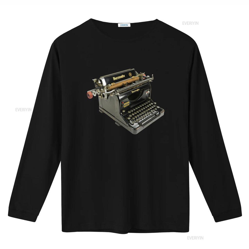 Vintage Burroughs Typewriter T Shirt for Retro Tech Lovers vintage Washed streetwear designer clothes Versatile Casual Stylish