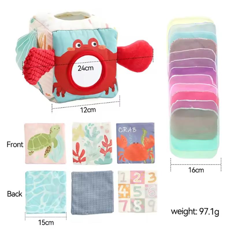 Montessori Cloths Toys Magic Cotton Animal Tissue Box Kids Finger Exercise Cloth Busy Box Toys Baby Educational Activity Sensory