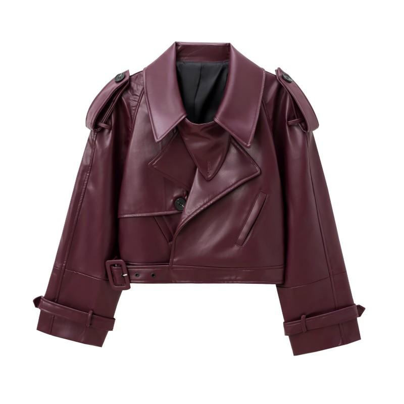 Womens Winter Faux Leather Biker Jacket