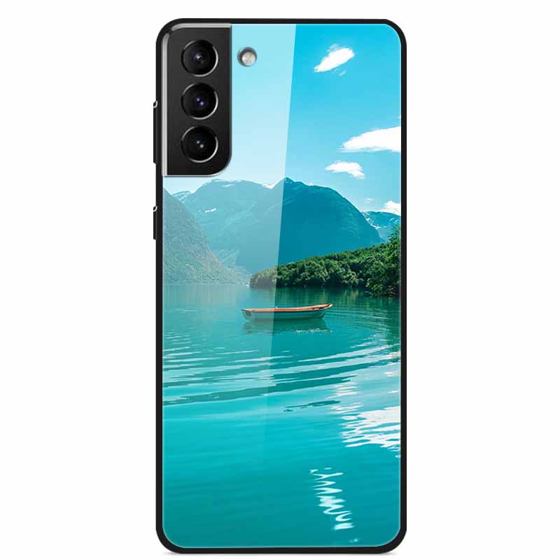 For Samsung S22 5G Cases S22Plus S22Ultra 5G Tempered Glass Hard Back Cover for Samsung Galaxy S22 Plus Case S22Ultra S22+ Cover