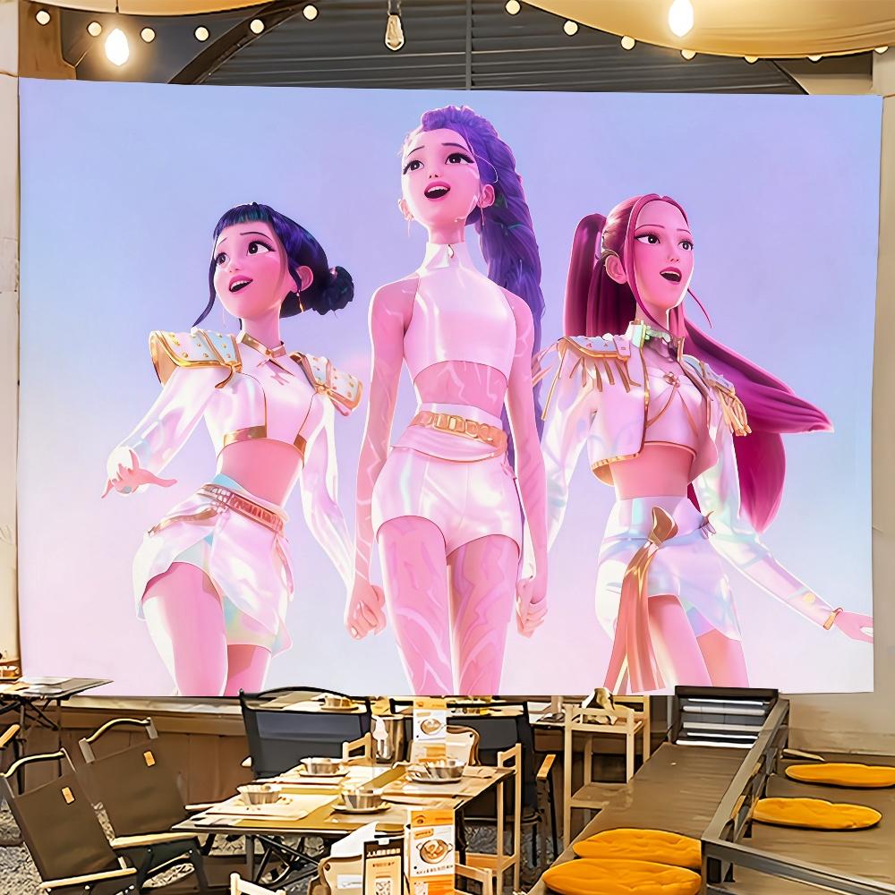 Anime Tapestry  Art K-kpop D-demon H-hunters Flag For Room Dorm Camping Party Garage Bar Picnic Decoration Banner Wall Tapestry