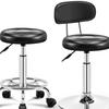 Adjustable Swivel Bar Stool with Backrest and Wheels
