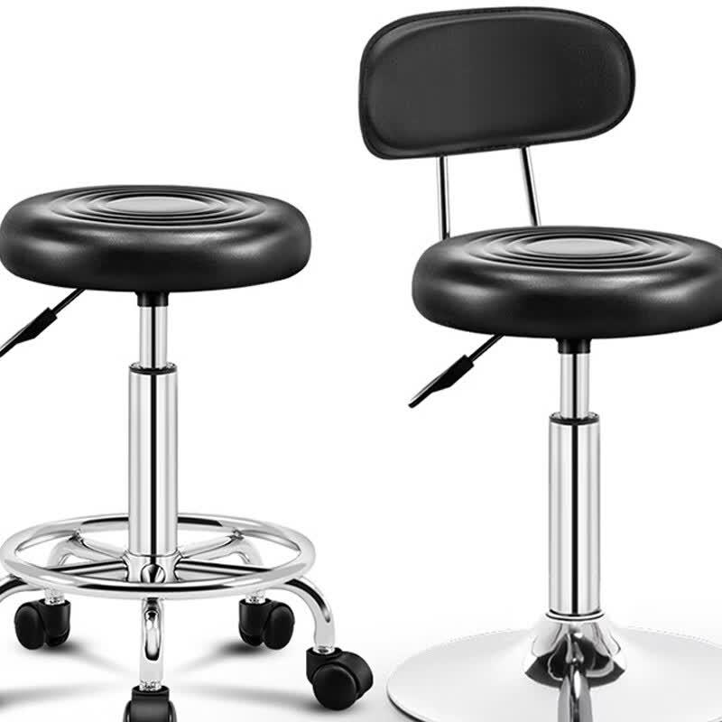 Adjustable Swivel Bar Stool with Backrest and Wheels