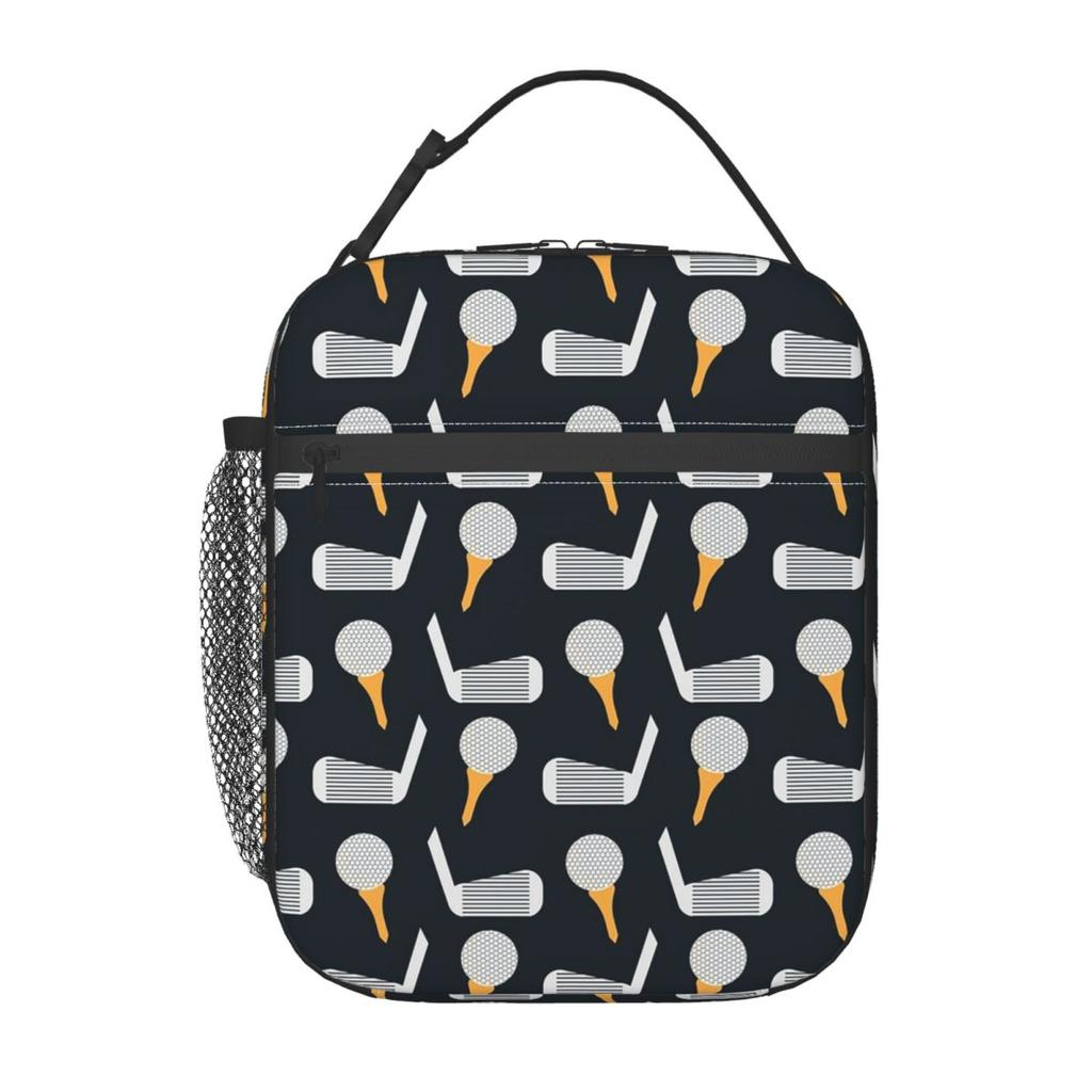Golf Ball White Pattern Insulated Lunch Bag for Women Children Leakproof Food Boxes Thermal Lunch Box Tote