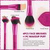 Docolor 12pcs Leopard Pink Face Makeup Brush Eyeshadow Utral Thin Foundation Brush Blush Powder Concealer Eyeliner Makeup Brush