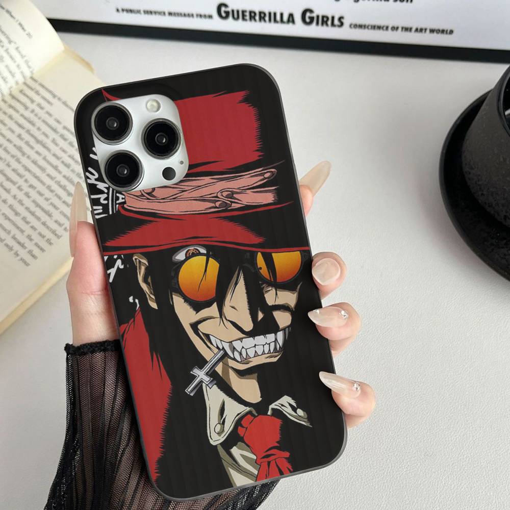 Horror Anime Hellsing For IPhone 17 16 15 Plus Pro Max 12 14 Plus 11 13 Wave Corrugated Stripe Funda Phone Cover
