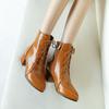Women's High-heeled Short Boots Autumn and Winter New Simple and Comfortable Thick-heeled Solid-color Large-size Short Boots
