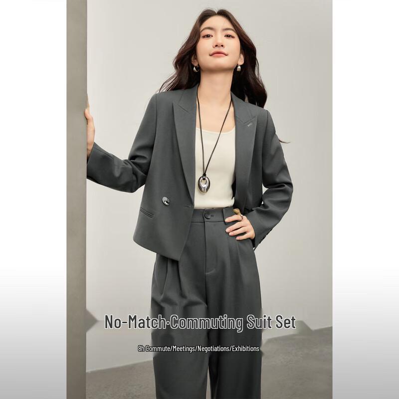 

Women s Business Casual Blazer & Wide-leg Pants Set L