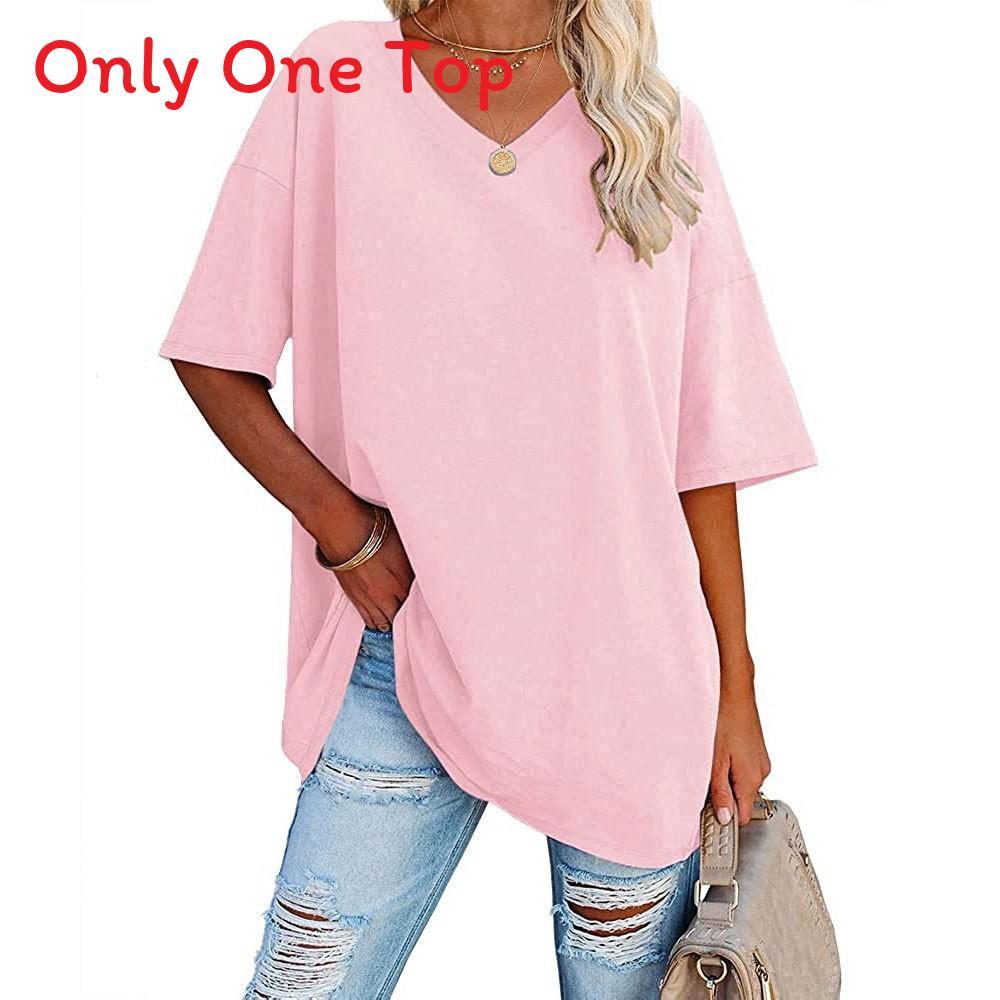 Cotton T Shirt For Women With V Neck Short Sleeve Casual Summer Top For Daily Wear