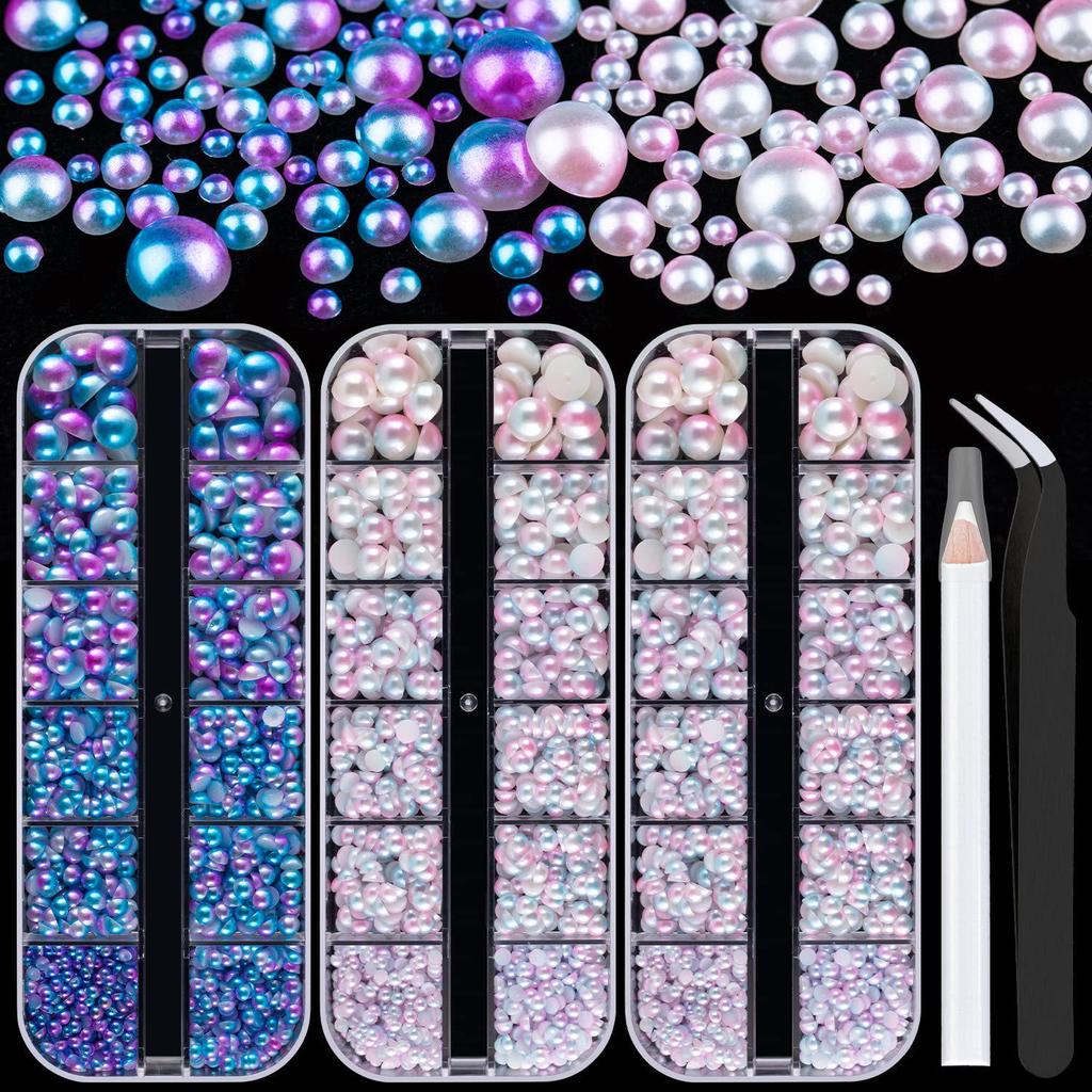 Flat Back Pearl & Rhinestone Face and Nail Art Stickers