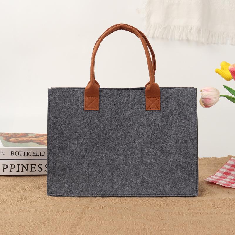 Custom Logo Felt Tote Bag - Large Capacity, Commute-Friendly, Xiaohongshu Style