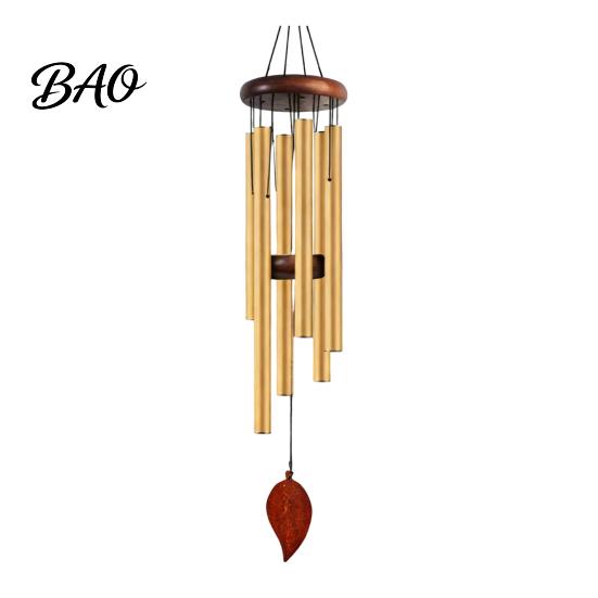 Weather Resistant Wind Chimes Metal Chime with 6 Aluminum Tubes, Garden Hanging Chimes, Long Lasting for Outdoor Patio Decoration