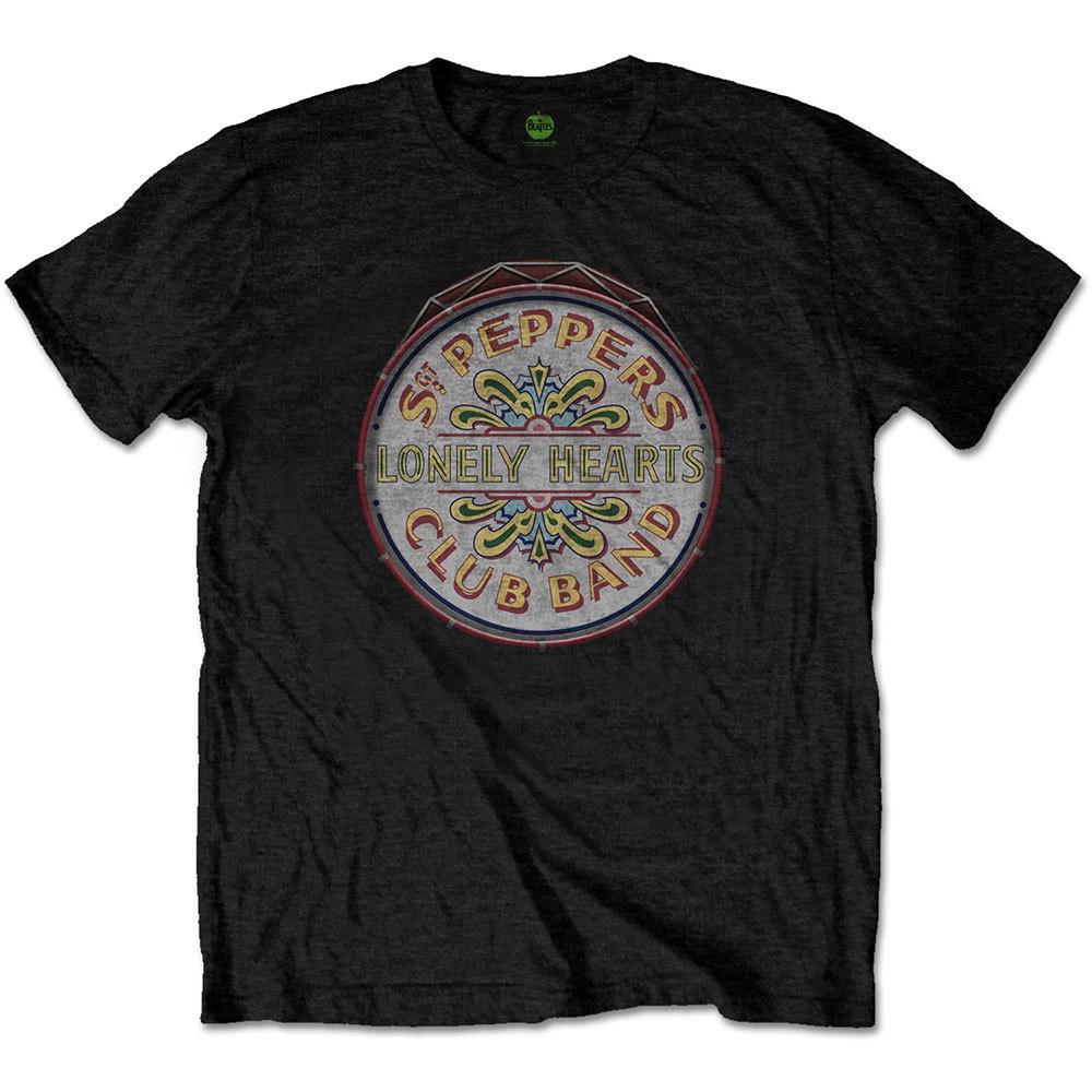 The Beatles Original Pepper Drum Official Merchandise T-Shirt Black New L
