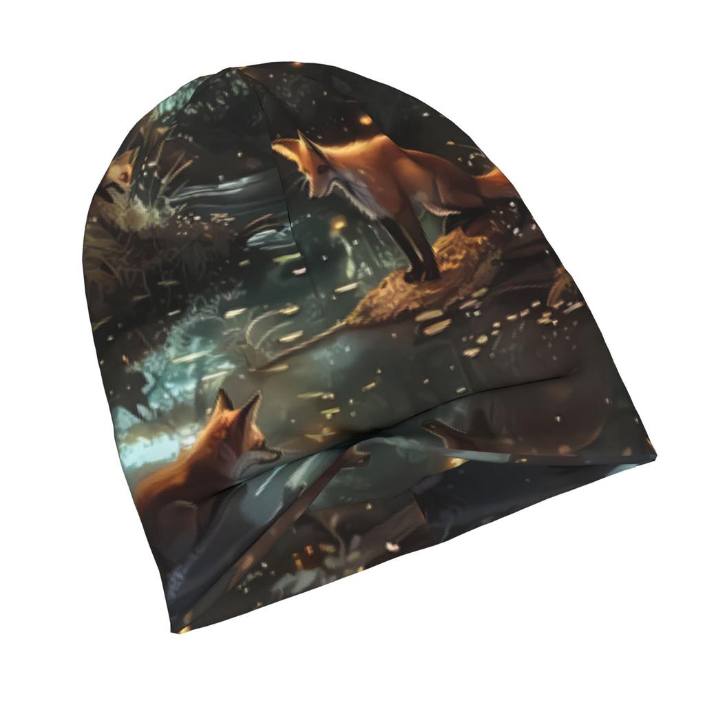 ZLIENSZUS Adult Fox Knit Hat - Fox with Realistic Fox Ears, Fashionable for City Wear, Weekend Errands & Daily Outfits, Comfortable for Themed Parties