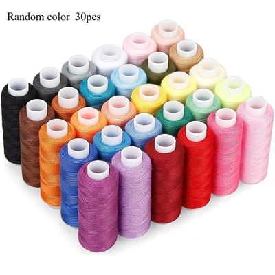 30pcs Color Sewing Threads Kits 250 Yard Spools Polyester Thread for Hand Sewing & Embroidery Needlework Needle Threaders Tool