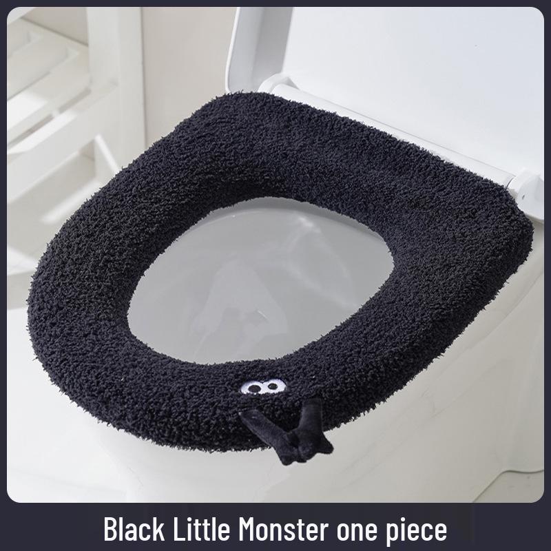 2025 Thick Velvet Plus Size Plush Toilet Seat Cushion - Warm, Washable, O-Shape Winter Cover