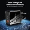 Dual USB & 2PD Type-C Mobile Charger with LED, EU/US Specs, 2.4A Travel Light Charging Head