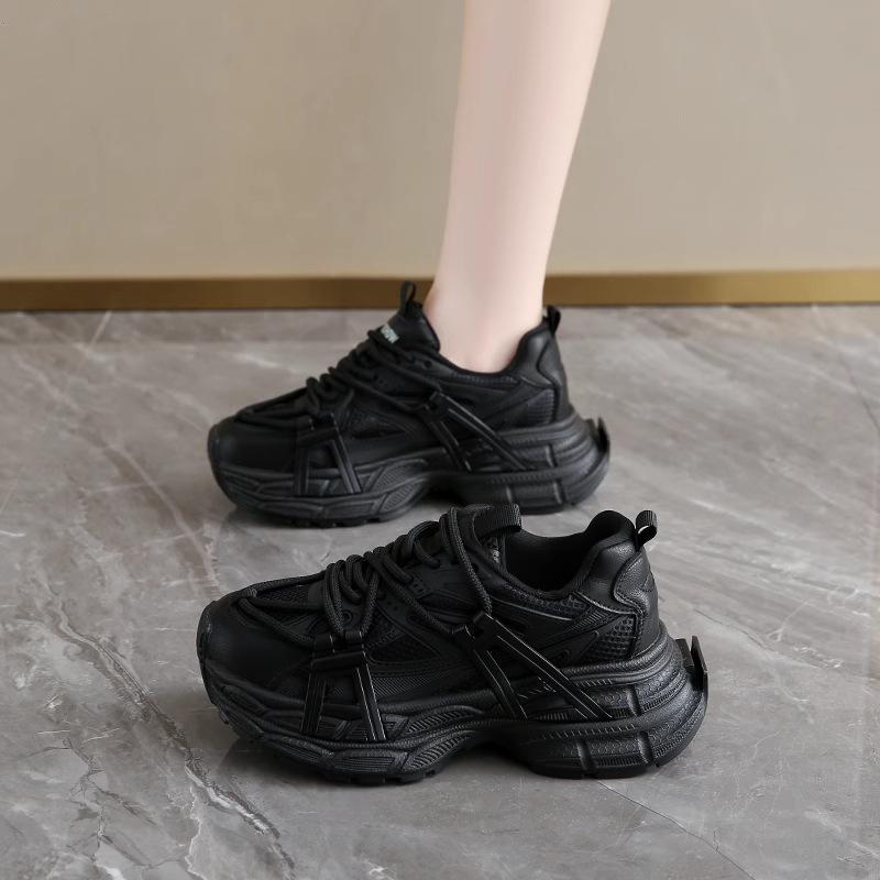 Thick-soled Women's Summer New Mesh Breathable Gray Casual Versatile Sports Shoes Women's Velvet Models