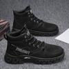 New Fashion Autumn And Winter Men's High Top Martin Boots Students Male Boys Trending Soft Sole Work Shoes Labor Protection Martin Sneakers