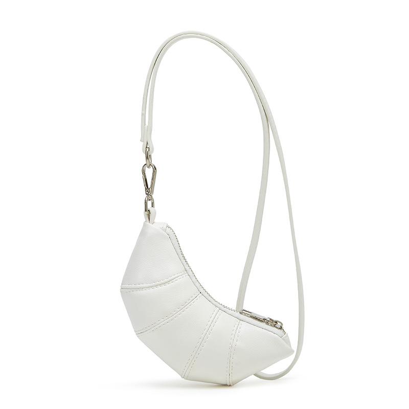 Neck small change bag cute croissant bag design sense niche mini concave shape crossbody lipstick earphone bag