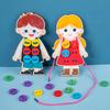 Baby Montessori Toys Learn Basic Life Skills Teaching Aids Clothes Threading Button Sewing Board Game Educational Toys For Kids