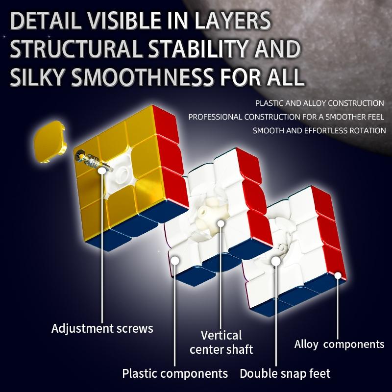 Sengso Metal Speed Cube 3X3X3 Alloy Phantom Colour Stickerless Magnetic Magic Cube Professional Competition Kid Educational Toys