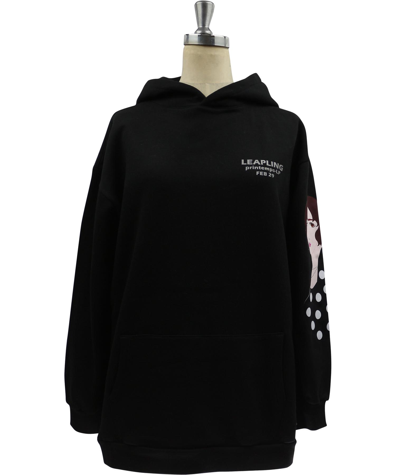 Ripling Black Hoodie (Dot Girl) Black/Free