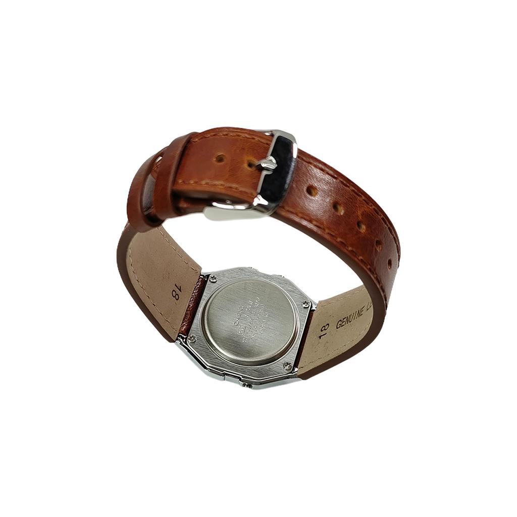 CASIO Custom Collection Quartz Movement Genuine Leather Strap Watch Men's Watches Black Dial A159WA-N1D(Watch5--)