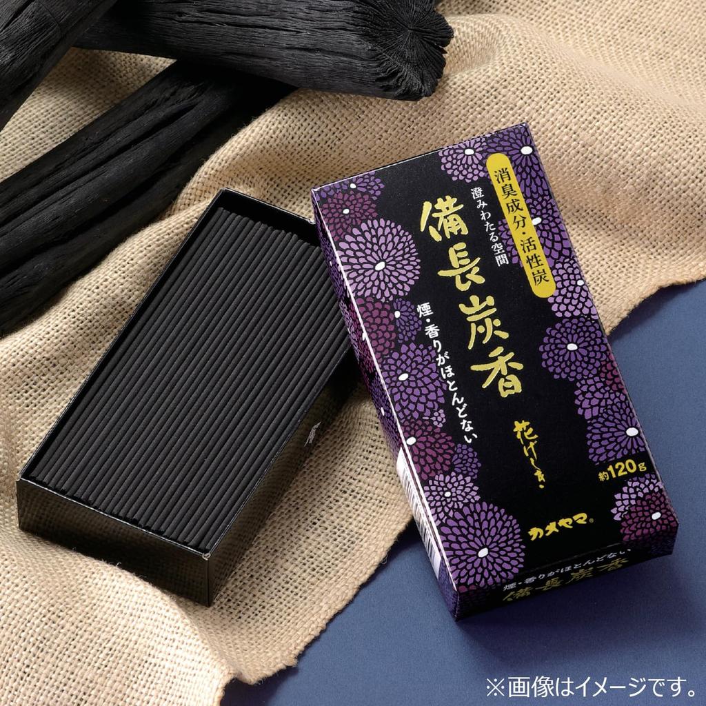 Kameyama Hanageshiki Binchotan Charcoal Incense 120g 220 Contains Deodorizing Ingredients Sticks, Approx. (Approx. Sticks), Unscented, Uncolored,