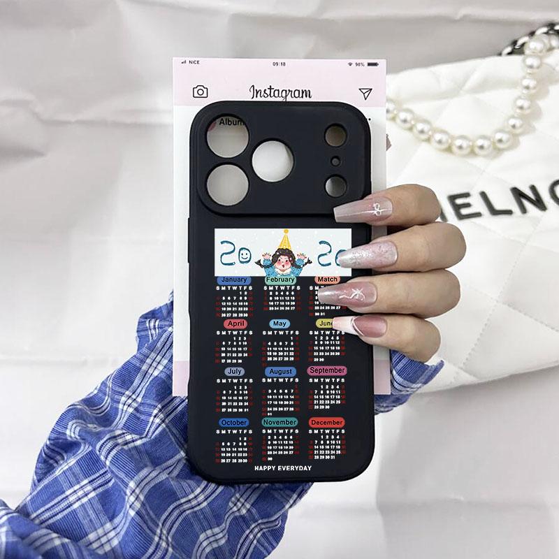 Fashion 2026 Calendar Phone Case For iPhone 15 17 Pro 16 14 13 12 11 XR XS Max 7 8Plus Happy New Year Soft Silicone Cover Fundas
